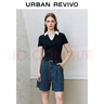 UR2025春季新款女裝休閑簡(jiǎn)約撞色翻領(lǐng)修身短袖T恤UYY450056 藏青 S 曬單實(shí)拍圖