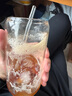京東京造 玻璃杯 男士女生泡茶水杯子咖啡可樂吸管杯 500ml兩只裝 曬單實(shí)拍圖