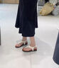 星昌旺夏季涼鞋女2025新款女鞋羅馬度假風(fēng)涼鞋女款透氣平底夾趾拖鞋 米白色 37 曬單實(shí)拍圖
