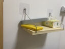 若時(shí)免打孔置物架宿舍貼墻床頭墻面客廳墻上書(shū)架家用承重隔板收納架子 原木色30*15 (帶粘鉤/無(wú)痕釘) 曬單實(shí)拍圖