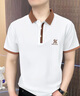 皮爾卡丹（pierre cardin）polo衫男短袖純棉拼色2025新款夏季翻領(lǐng)t恤男刺繡襯衫領(lǐng)夏裝上衣 白色 M 曬單實拍圖