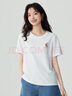 茵曼（INMAN）純棉舒適女裝logo繡花短袖t恤女時(shí)尚百搭休閑2025夏季新品上衣 米白色全棉-F18525135 M 曬單實(shí)拍圖