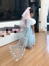 迪士尼愛莎公主裙夏季女童冰雪奇緣子蓬蓬紗生日禮服兒童艾莎長款連衣裙 品牌藍裙+皇冠魔棒 22151 130 建議身高130CM內 曬單實拍圖
