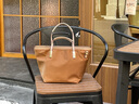 古森奴輕便褶皺休閑尼龍托特包斜挎餃子包時(shí)尚牛津布單肩包通勤手提包女 咖啡金 可裝平板 曬單實(shí)拍圖