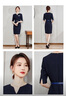 羅蒙（ROMON）工作服女夏連衣裙高貴優(yōu)雅氣質(zhì)高端包臀售樓部工裝女五分袖職業(yè)裙 藏青色款五分袖 藍(lán)色腰帶 L 103-113斤 曬單實(shí)拍圖
