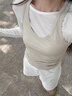 OLDER SEA休閑百搭白色牛仔短褲女夏季薄款新款中褲高腰顯瘦寬松直筒五分褲 白色 25 曬單實(shí)拍圖