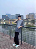 凰梡cleanfit彎刀牛仔褲黑色高腰微喇褲男生美式vibe風(fēng)高街修身直筒褲 黑色 XL 曬單實(shí)拍圖