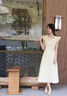 初蟬衣事「綺夢(mèng)集」新中式國風(fēng)改良旗袍女2025夏新款棉麻肌理感氣質(zhì)連衣裙 葵扇黃 M （現貨） 曬單實(shí)拍圖