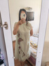 金菊春夏新款100%桑蠶絲復(fù)古真絲刺繡中國(guó)風(fēng)中長(zhǎng)款改良旗袍連衣裙女裝 綠色 XL 曬單實(shí)拍圖