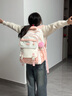 書包初中生女高顏值高中小學(xué)生4-6年級(jí)大容量減負(fù)護(hù)脊藍(lán)色雙肩包 粉色+毛球掛飾+2五角星 曬單實(shí)拍圖