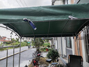 美凌時(shí)尚家戶外遮陽(yáng)棚停車棚雨棚酒席帳篷擺攤防曬防雨養(yǎng)殖大棚大排檔門面 墨綠色加厚油布 3米寬X3米長(zhǎng)(4加厚腳) 曬單實(shí)拍圖