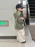 G.DUCKKIDS男童工裝馬甲帥氣寶寶連帽外套2025春秋新款兒童坎肩馬夾外穿潮酷 軍綠色馬甲 春秋款 90 cm 曬單實(shí)拍圖