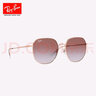 雷朋（RayBan）墨鏡太陽眼鏡金屬鏡框男女款太陽鏡大框顯臉小開車鏡0RB3680D禮物 9202I8玫瑰金框漸變紫羅粉色鏡片 曬單實拍圖