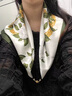 俞兆林新款百搭磁吸扣春秋方巾三角絲巾女領(lǐng)巾洋氣圍巾夏季時(shí)尚護(hù)頸圍脖 仙女茶花 曬單實(shí)拍圖
