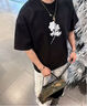 倉(cāng)石一樹(shù) KAZUKI KURAISHI潮牌休閑短袖t恤男夏季新款潮流時(shí)尚印花情侶裝體恤半袖上衣外穿 黑色 XL 曬單實(shí)拍圖