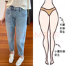 逸陽三芯紗直筒牛仔褲女2025年夏季新款輕薄顯瘦煙管九分法棍褲子 海鹽藍(lán) 28 曬單實拍圖