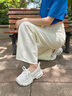 妙麗（Millies）品牌小眾松糕厚底老爹鞋女2025新款網(wǎng)面透氣運(yùn)動鞋輪胎底休閑女鞋 米色 37 曬單實(shí)拍圖