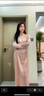 Mandy Zhang法式粉色復(fù)古長袖醋酸連衣裙子高級感顯瘦輕禮服公主裙氣質(zhì)長裙 胭脂黛粉 M 165/88A 曬單實(shí)拍圖