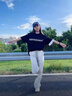 魯雅爾高街風(fēng)休閑褲女夏季美式速干寬松工裝褲直筒垂感冰絲潮流闊腿褲 淺灰色 L 曬單實(shí)拍圖