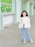 可英 GOWINBABY女童牛仔褲開(kāi)叉2025春秋小女孩喇叭褲女寶修身時(shí)尚藍(lán)色嬰幼兒長(zhǎng)褲 藍(lán)色 130 （適合身高120cm-130cm） 曬單實(shí)拍圖