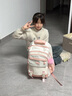 書包初中生女高顏值高中小學(xué)生4-6年級(jí)大容量減負(fù)護(hù)脊藍(lán)色雙肩包 粉色+毛球掛飾+2五角星 曬單實(shí)拍圖