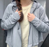 何健弓防曬衣女夏季防紫外線防曬服冰絲涼感透氣寬松戶外騎車連帽防曬衫 黑膠帽檐款（遠(yuǎn)山灰） 均碼 【80-160斤】 曬單實拍圖