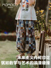 瑪米瑪卡 MOMOCO兒童褲子夏季男童薄款長褲子潮流休閑褲 藍(lán)色  130  曬單實(shí)拍圖