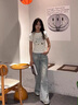 韓版正肩白色短袖t恤女2025新款夏季設(shè)計感小眾修身顯瘦短款上衣 白色 M 曬單實拍圖