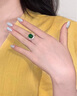HKHL 925銀綠玉髓戒指女款新中式國風指環(huán)氣質(zhì)戒子生日禮物送老婆媽媽 綠玉髓戒指港度14-16號 曬單實拍圖