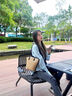 鯨曦時尚通勤大容量草編包包女2025新款夏天流行爆款單肩包托特水桶包 單肩水桶草編包【黑色】 曬單實拍圖