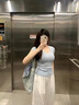 珀萊雅冰絲涼感內(nèi)衣女聚攏大胸顯小收副乳防下垂背心式夏季透氣薄款文胸 天空藍(lán)   罩杯厚度0.8cm L 【建議105-130斤】 曬單實(shí)拍圖