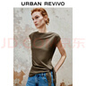 UR2024秋季新款女裝時尚休閑設計感褶皺綁帶短袖T恤UWH440082 曬單實拍圖
