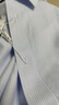 羅蒙（ROMON）可機洗DP成衣免燙純棉短袖襯衫男士夏季商務(wù)休閑職業(yè)抗皺條紋襯衣 95007D藍細條 42 碼(180/100A) 曬單實(shí)拍圖