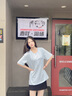 真維斯（JEANSWEST）純棉短袖女夏2025新款小眾設計感上衣寬松休閑韓版圓領(lǐng)女款t恤衫 天藍 許愿小兔_K S 曬單實(shí)拍圖