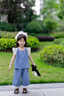 G.DUCKKIDS小黃鴨女童夏裝牛仔套裝2025新款兒童闊腿褲兩件套寶寶夏季衣服 MDY-飛袖套裝 120 (建議105-115cm 4-5.2周歲) 曬單實拍圖