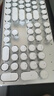 前行者（EWEADN） TK950無線藍(lán)牙朋克機(jī)械鍵盤鼠標(biāo)套裝有線三模辦公游戲電腦筆記本青軸復(fù)古外設(shè) 白色藍(lán)光 曬單實拍圖