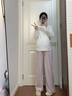 西瓜媽媽孕婦褲子夏季2025薄款無(wú)托腹冰絲抽繩休閑闊腿褲女裝小個(gè)子夏款 夏季款-香芋色 L 120-140斤 曬單實(shí)拍圖