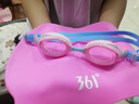 361°兒童泳鏡男女童游泳眼鏡高清防水防霧小框平光泳鏡潛水裝備泡溫泉 蜜粉色【泳鏡+純色泳帽】 平光 曬單實(shí)拍圖