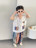 G.DUCKKIDS小黃鴨男童套裝夏季2025帥氣兒童無袖背心防蚊褲兩件套男寶寶衣服 白色 90 建議1~2歲【 80-90cm】cm 曬單實拍圖