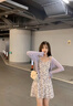 FSHE2025年新款法式初戀小個子雪紡碎花吊帶連衣裙開衫兩件套裝女夏季 短款碎花裙 S 曬單實拍圖
