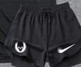 NBA KIDS-NIKE體育田徑訓練短袖雙層短褲套裝運動(dòng)速干夜視反光俄勒岡健身 套裝黑色短袖+黑色雙層短褲【俄勾-肩膀反光】 2XL 【推薦155-170斤】 曬單實(shí)拍圖