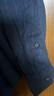 無印良品（MUJI）男式 麻 立領(lǐng)長袖襯衫 男士襯衣 漢麻 男裝 上衣  AC9AAA4S 藏青色 M (170/92A) 曬單實(shí)拍圖