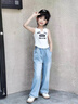 木木屋兒童牛仔褲女童褲子春秋款2025新款夏季中大童洋氣直筒高腰闊腿褲 淺藍(lán)色 160 建議13~14歲【150-160cm】c 曬單實拍圖