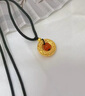 亞一黃金吊墜項鏈平安扣女足金純金紅瑪瑙七夕情人節(jié)生日禮物送女友 曬單實拍圖