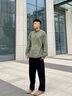Foss Phil休閑褲男士春秋季西褲寬松垂感直筒三本針褲子男CK1111黑色XL 曬單實(shí)拍圖