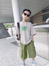 班尼路童裝兒童夏季套裝男童夏裝2025年男孩韓版帥氣短袖t恤上衣工裝褲 深紫BN想要足球X+卡其BN魔術(shù)貼 130 【推薦體重45-56斤】 曬單實(shí)拍圖
