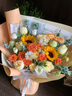 插畫鮮花速遞向日葵玫瑰混搭花束送老婆女友生日禮物全國同城配送 向日葵香檳混搭花束 曬單實(shí)拍圖