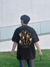 WYBT夏季短袖t恤男士潮寬松圓領純棉labubu聯名透氣百搭情侶體恤衫 黑色 XL (建議135-155斤) 曬單實拍圖