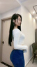 軒詩道外穿休閑性感蜜桃臀牛仔褲女低腰翹臀提臀瑜伽顯瘦彈力修身小腳褲 深藍色（蜜桃臀褲） 常規(guī) M (90-100斤) 曬單實拍圖