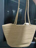 畫(huà)極（HUAJI）編織草編包包女大容量2025新款時(shí)尚秋冬百搭單肩海邊沙灘包托特包 卡其色絲巾款 曬單實(shí)拍圖